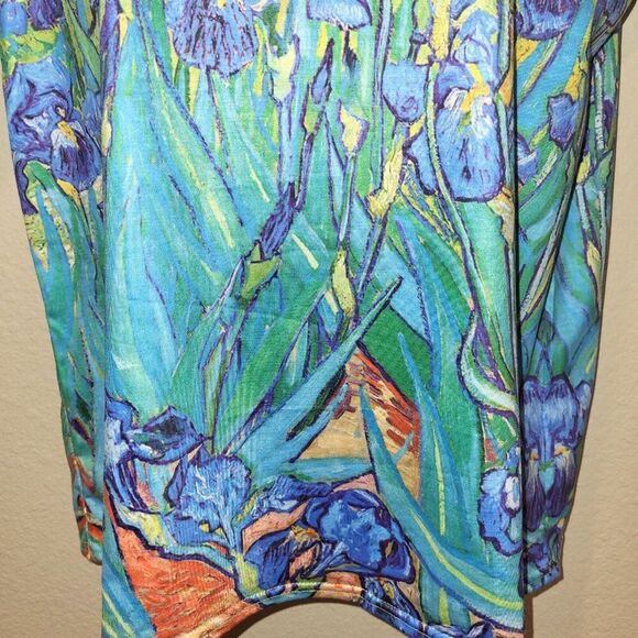 NEW Van Gogh Woman's Medium T-Shirt Round Neck Short Sleeves Green Blue Orange - Picture 8 of 8